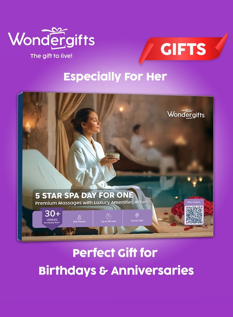 Wondergifts 5-Star Spa Gift Box: Premium Massage Gift Box | 1-Hour Choice of Relaxing Massage at 5-Star Spas | Ideal Gift for Her, Women, Birthday Gift | Valentine's Day Gift For Her - Image 1